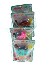 4x Anspitzer & Radierer "